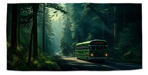 Sablio Uterák Zelený autobus v lese - 30x50 cm
