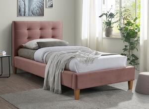 Jednolôžková posteľ TEXAS Velvet | 90 x 200 cm Farba: Staroružová / Bluvel 52