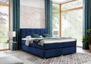 Čalúnená posteľ GALINA - 200x200, modrá + topper ZDARMA