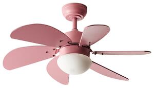 Stropný ventilátor s LED svetlom ružový syntetický materiál preglejka s diaľkovým ovládaním moderný škandinávsky štýl obývacia izba