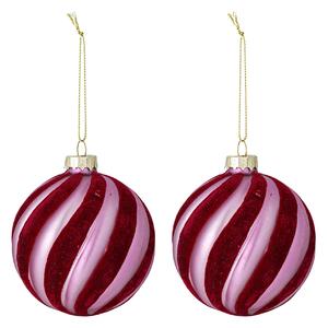 Vianočná ozdoba Sayla Red Glass – set 2 ks