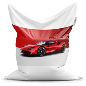 Sablio Sedací vak Ferrari na červeno-bielej - 150x100 cm