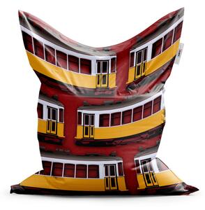 Sablio Sedací vak Lisabonské historické električky Červený Pattern - 150x100 cm