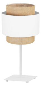 Stolová lampa BOHO, 1x jutové/biele textilné tienidlo