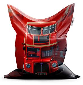 Sablio Sedací vak Červený poschodový autobus Vlajka - 150x100 cm