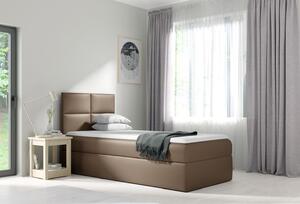 Čalúnená jednolôžková posteľ SONIA - 80x200, hnedá + topper ZDARMA