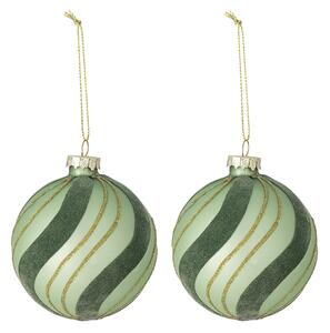 Vianočná ozdoba Sunita Green Glass – set 2 ks