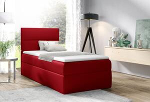 Čalúnená jednolôžková posteľ OLENA - 80x200, červená + topper ZDARMA