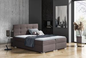 Boxspringová posteľ STELA - 140x200, hnedá + topper ZDARMA