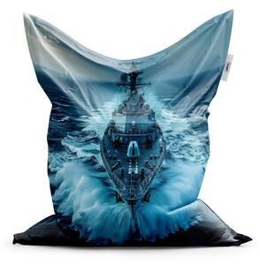 Sablio Sedací vak Vojnová loď prerážajúca oceán - 150x100 cm