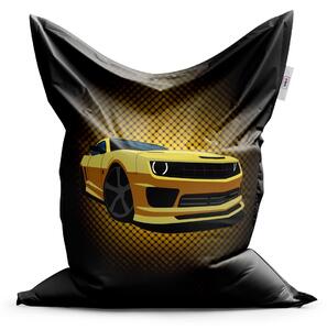 Sablio Sedací vak Chevrolet Camaro Žltá mriežka - 150x100 cm