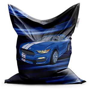 Sablio Sedací vak Mustang Modré pozadie s pruhmi - 150x100 cm