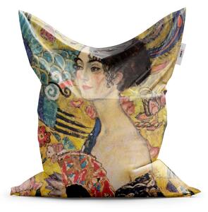 Sablio Sedací vak Dáma s vejárom - Gustav Klimt - 150x100 cm