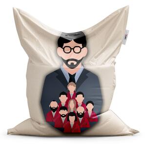 Sablio Sedací vak Money heist Profesor a jeho tím Béžová - 150x100 cm