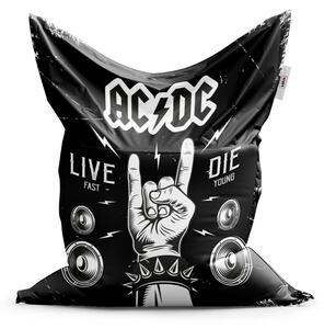 Sablio Sedací vak ACDC Live fast, die young - 150x100 cm