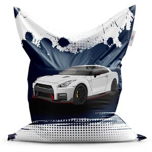 Sablio Sedací vak Nissan GTR 35 Modrý - 150x100 cm