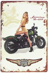 Retro ceduľa Harley Davidson Military 20x30cm (Plechová tabuľa - rozmery: 20x30cm, materiál: plech)