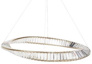 Luster zlatý železný závesná lampa s kryštálikmi LED osvetlenie glamour štýl obývacia izba jedáleň