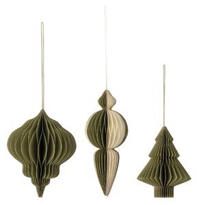 Závesná vianočná dekorácia Tinkle Green – set 3 ks