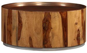 Konferenčný stolík, masívne sheeshamové drevo a oceľ, 68 cm