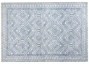 Koberec modrá a biela polyester 160 x 230 cm geometrický vzor jednofarebný moderný minimalistický štýle obývacia izba spálňa