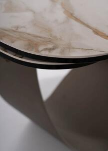 Dizajnový jedálenský stôl GRANT - biely / hnedý