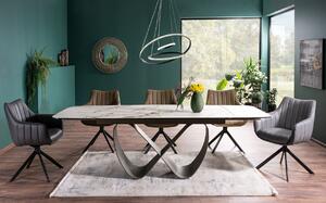 Dizajnový jedálenský stôl GRANT - biely / hnedý