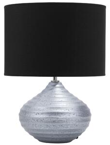 Stolná lampa strieborný keramický podstavec 42 cm látkové tienidlo moderný dizajn