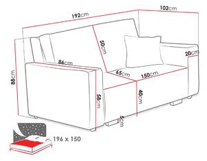 Rozkladací gauč s úložným priestorom CHIAKY 3 - tyrkysový