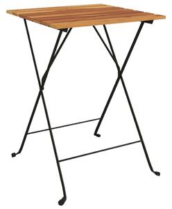 Skladací bistro stolík 55x54x71 cm tíkový masív a oceľ