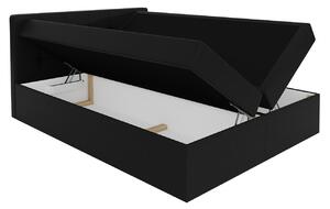 Boxpringová posteľ 140x200 CAROLA - tmavá šedá + topper ZDARMA