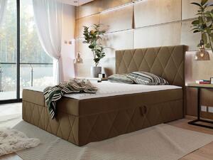 Hotelová manželská posteľ 140x200 PALMA - hnedá + topper ZDARMA