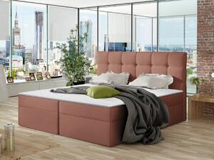 Boxpringová manželská posteľ 140x200 CLARA - ružová + topper ZDARMA