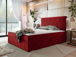 Hotelová manželská posteľ 160x200 PALMA - červená + topper ZDARMA