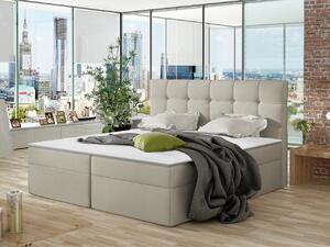 Boxpringová manželská posteľ 180x200 CLARA - béžová + topper ZDARMA