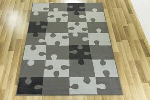 Detský koberec KIDS 533913/89911 puzzle, sivý