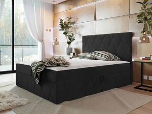 Hotelová manželská posteľ 160x200 PALMA - čierna + topper ZDARMA