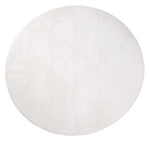 Dekorstudio Okrúhly jednofarebný koberec FANCY 904 - smotanovo biely Priemer koberca: 120cm