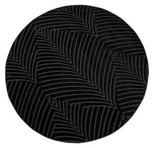 Dekorstudio Okrúhly jednofarebný koberec FANCY 648 - čierny Priemer koberca: 160cm