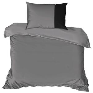 POSTEĽNÁ BIELIZEŇ, renforcé, sivá, čierna, 135/200 cm - Online Only bytové doplnky, Online Only