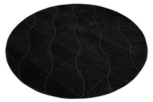 Dekorstudio Okrúhly jednofarebný koberec FANCY 904 - čierny Priemer koberca: 120cm