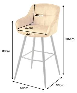Dizajnová barová stolička Natasha horčicový zamat