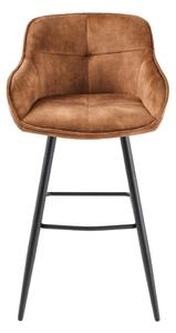 Dizajnová barová stolička Natasha hnedý zamat