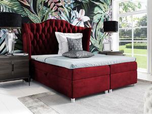 Boxspringová manželská posteľ 160x200 TERCERO - červená + topper ZDARMA