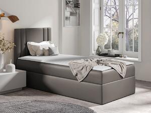 Americká jednolôžková posteľ 80x200 VITORIA MINI - šedá ekokoža, pravé prevedenie + topper ZDARMA