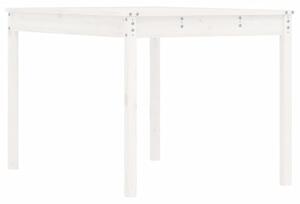 Záhradný stolík biely 121x82,5x76 cm borovicový masív
