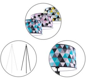 Stojacia lampa Garo, 1x textilné tienidlo so vzorom (výber z 3 farieb), (výber z 3 farieb konštrukcie)