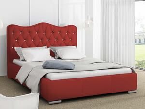 Čalúnená manželská posteľ 160x200 SALVADORA - červená