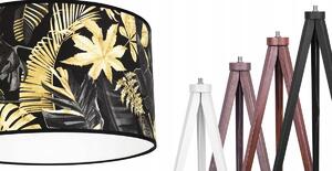 Stojacia lampa Gold Flowers, 1x čierne textilné tienidlo s kvetinovým vzorom, (výber zo 4 farieb konštrukcie), (fi 35cm)
