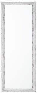 Nástenné zrkadlo biela sivá syntetický materiál sklo 50 x 130 cm obdĺžnikový tvar opotrebovaný vzhľad moderný rustikálny štýl